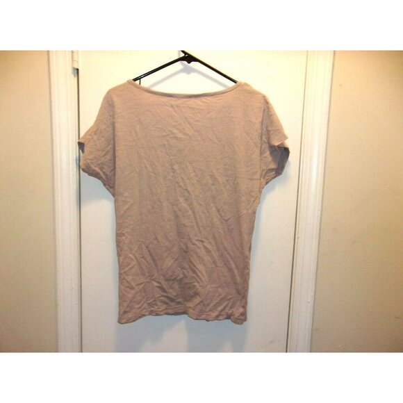 Mim Beige T-Shirt Yellow Revolution and More Writing Button Short Sleeves S - Picture 5 of 5
